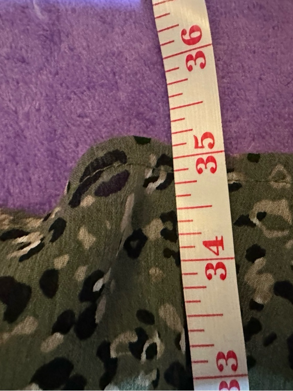 Sadie & Sage Olive Green Cheetah Print Smocked-Waist Long Sleeve Dress - Picture 8 of 10